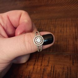 Double Halo Sterling Silver 