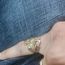 14K Gold Over 925 Celtic Silver Ring
