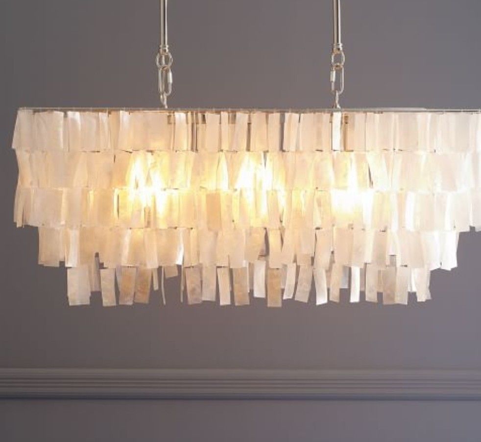 West Elm capiz shell chandelier