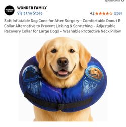 Inflatable Cosmic Dog Cone With Collar Size: XL