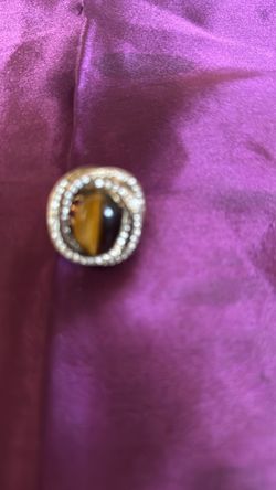 Tiger's Eye Stone Cocktail Ring