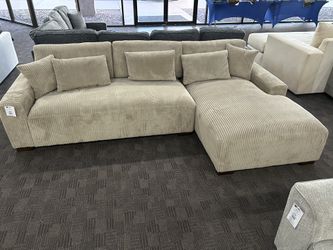 Camel Color Tan Corduroy Sectional 