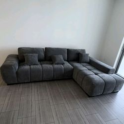 Modern Sectional gray Sofa New 🛋 Couch mushroom