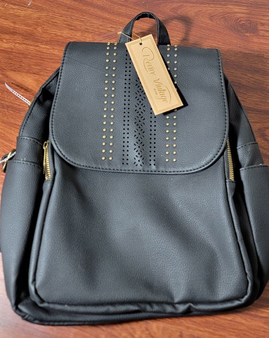 revive vintage vegan leather backpack