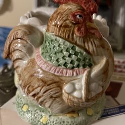 Fitz & Floyd Rooster & Chicken Cache Pot/Planter Excellent Condition 