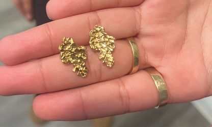 Real gold 10k nugget earrings