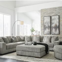 Lindyn Fog 5-Piece Sectional ( sectional couch sofa loveseat recliner options