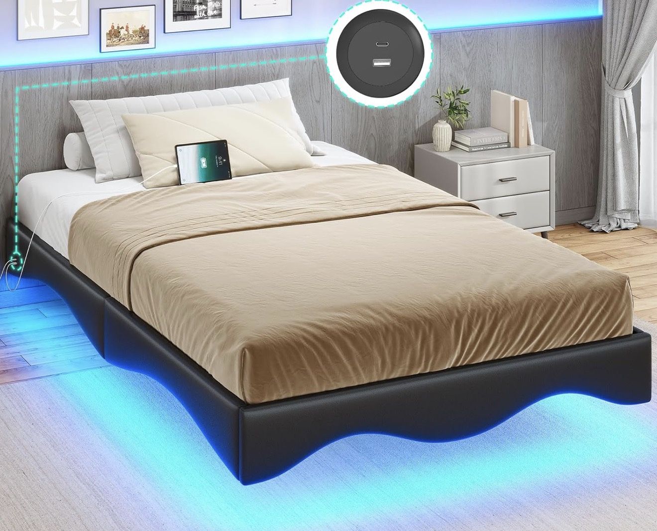 Twin Floating Bed Frame