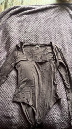 Purple/Grey Long Sleeve Body Suit, XL fits like L/M