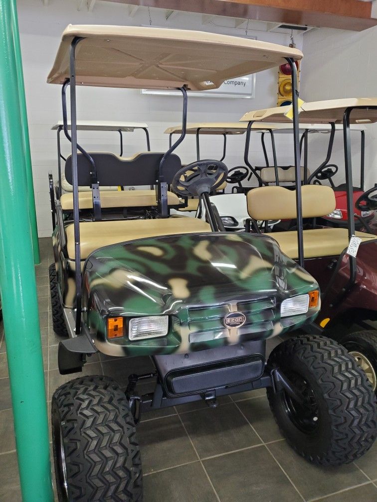 Lifted electric Camo golf cart for sale