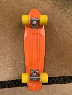 22 inch Orange Penny board style cruiser skateboard yellow wheels y2k like new