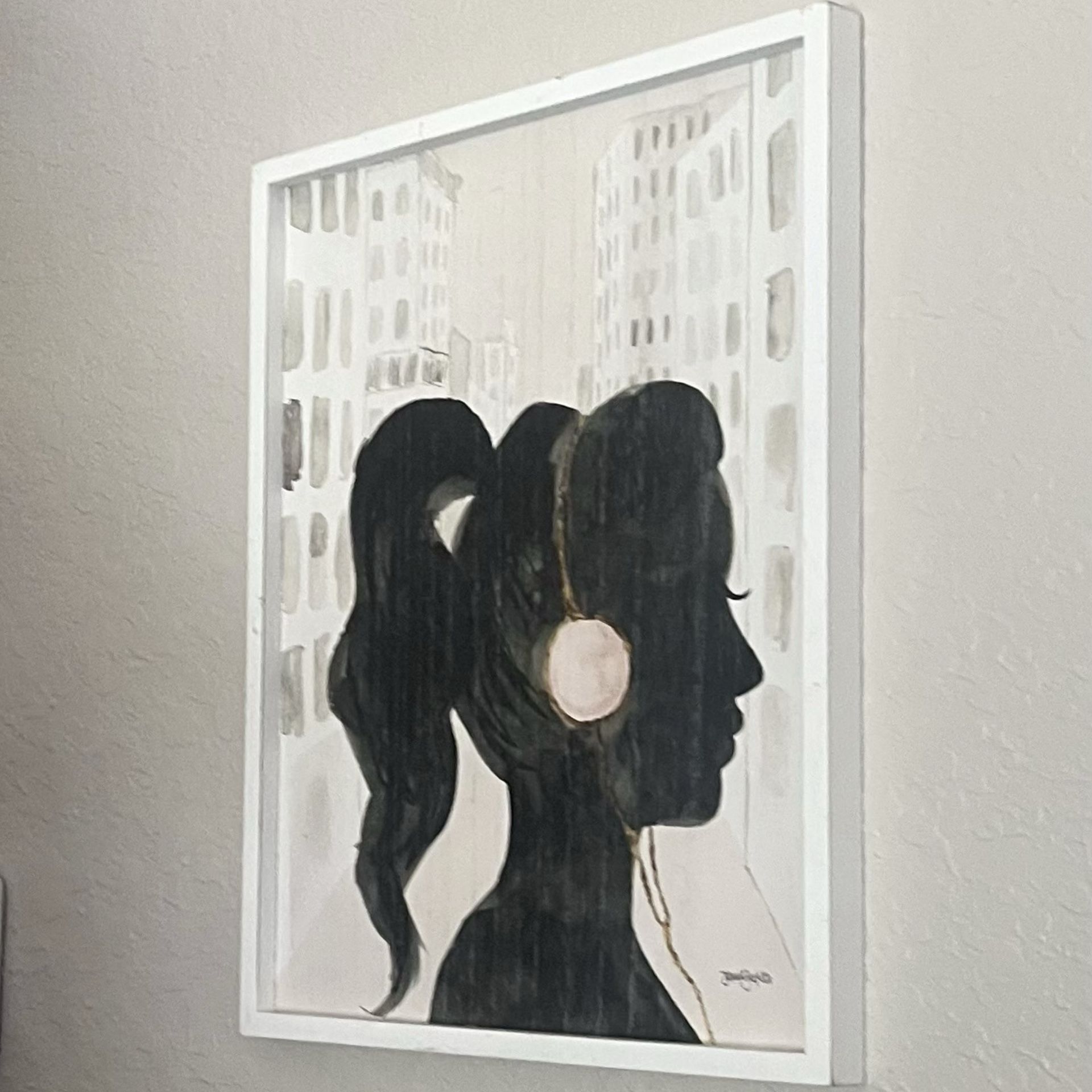 Designart 'Glam Pink Ladies III' Wood Hanging Picture Wall Art Home Decor 14”x17” 