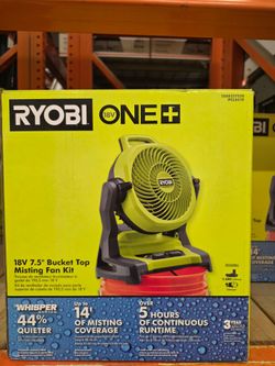 RYOBI 18V CORDLES VARIABLE SPEED MISTING FAN TOOL ONLY NEW