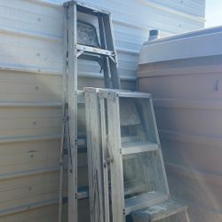 For Various Size Ladders, Three Aluminum And One Wooden