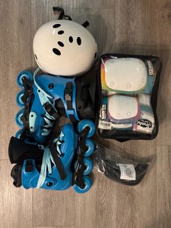 FR Skates FR3 Inline Skates Size 7 + SCA​BS Protective Gear & Helmet