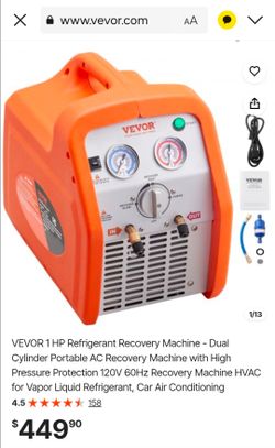VEVOR 1HP Refrigerant Recovery Machine