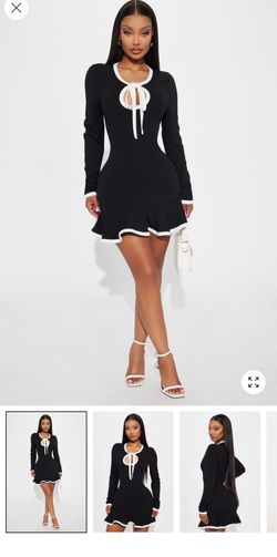 FashionNova All Black LongSleeve Dress