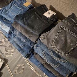 Polos, t-shirts, jeans, chinos, long sleves, shorts, sweatpants, joggers