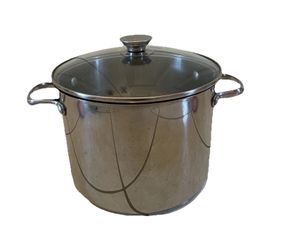 Wolfgang Puck 8 Qt Stockpot 18-10 Stainless Steel Cookware With Glass Lid