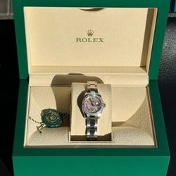 Rolex Datejust 26mm 179160 Pink MOP Roman Diamond "6" Dial Natural Diamond Bezel Box Tag Appraisal Papers
