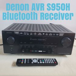 Denon AVR S950H  7.2 Channel HomeTheater Receiver Bluetooth AVR With Remote Wi-Fi Heos Apple Airplay Phono