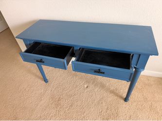 Solid Wood Console Table / Sofa Table with 2 Drawers – Navy Blue