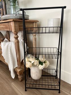 3-Tier Black Metal Wire Storage Rack $25
