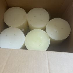 Box Of Five Huge Candles Never Used 
