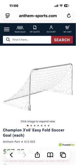 Champion 3'x6' Easy Fold Soccer Goal