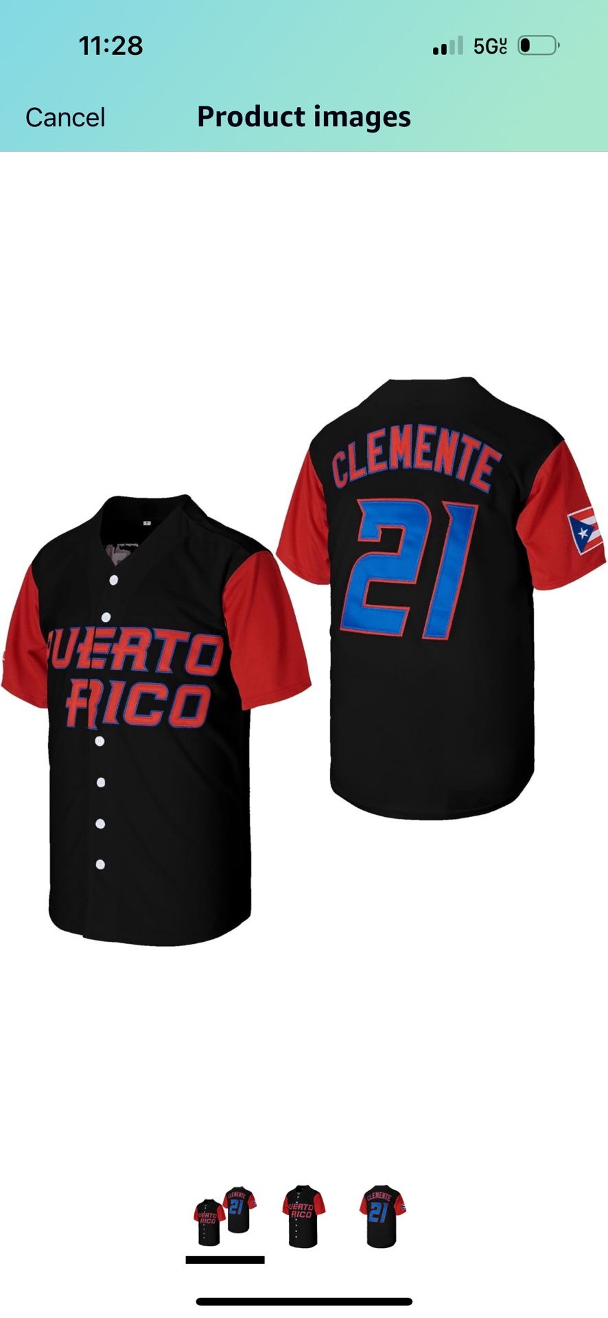4.4 16 #21 Roberto Clemente Puerto Rico World Game Classic Mens Baseball Jersey Stitched