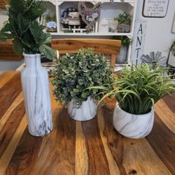 Set Of 3 Artificial Plants