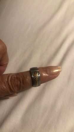 Two-Tone Band Ring with Eagle Design