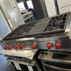 Wolf Stainless Steel 48” Range Top With Infrared Charbroiler