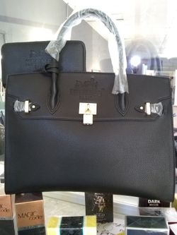 BLACK HERMES BAG W MATCHING WALLET HOT.....HOT.....HOT....for the SUMMER!!!!!!