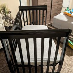 Beautiful Brown Wood Baby Crib