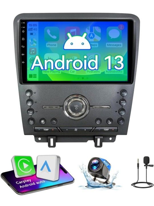 Android 13 Car Stereo Radio Compatible with Ford Mustang 2010 2011 2012 2013 2014,10 Inch Touchscreen Support Wireless CarPlay Android Auto/GPS/WiFi/B