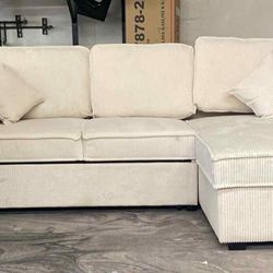 New Sleeper Sectional Couch With Storage / Free Delivery 
