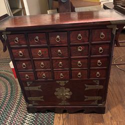 Antique Chinese 20 Drawer Medicine Apothecary Herb Cabinet