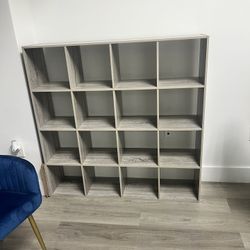 Gray 16-Cube Storage Shelf  