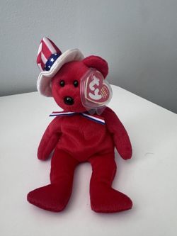 Ty Beanie Baby Sam Bear - Red