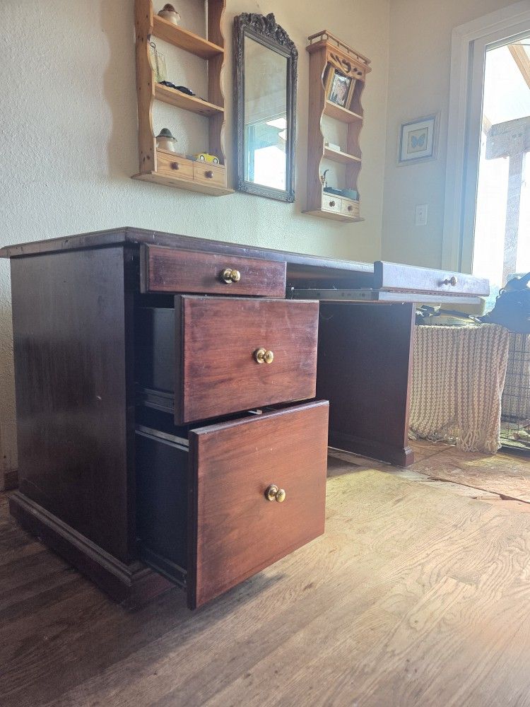 Wood Desk Antique Wood Solid Desk 