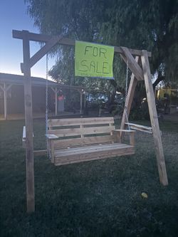 ⸻ 🌿 Beautiful Handmade Wooden Porch Swing – For Sale! 🌿