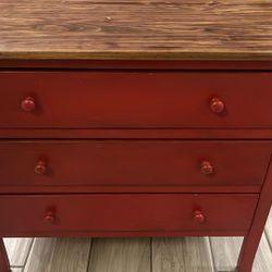 Red Dresser, Drawers Work Perfectly. 