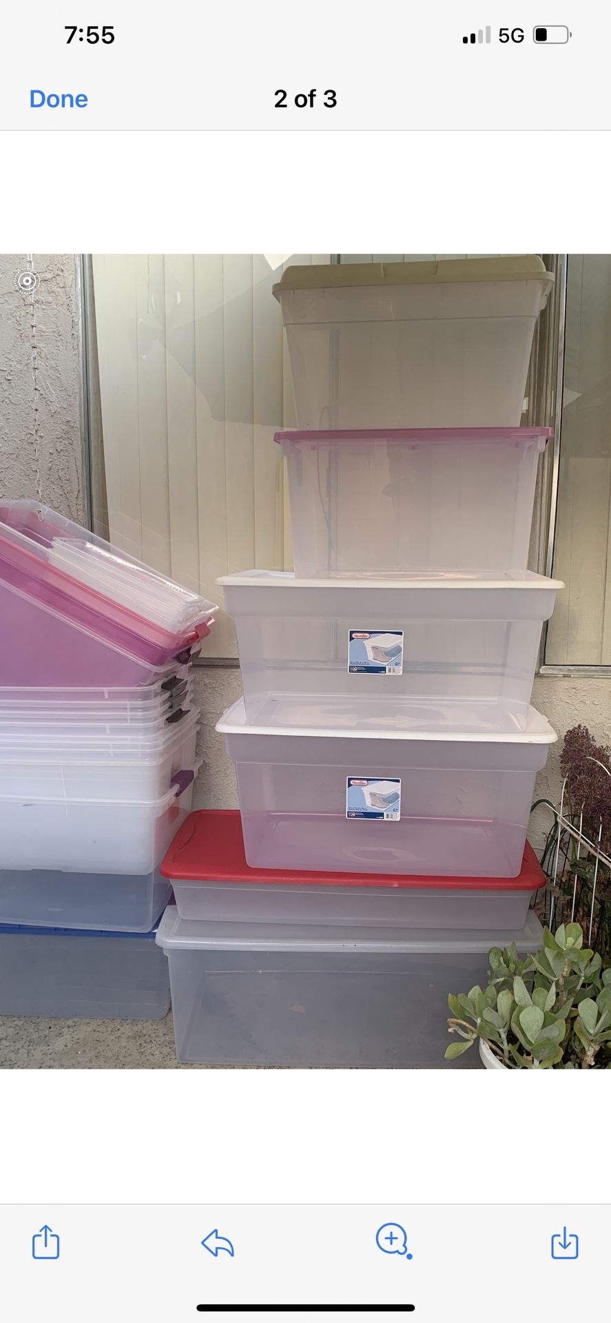 Plastic Containers Big Ones $5 Smaller $3 With Lids