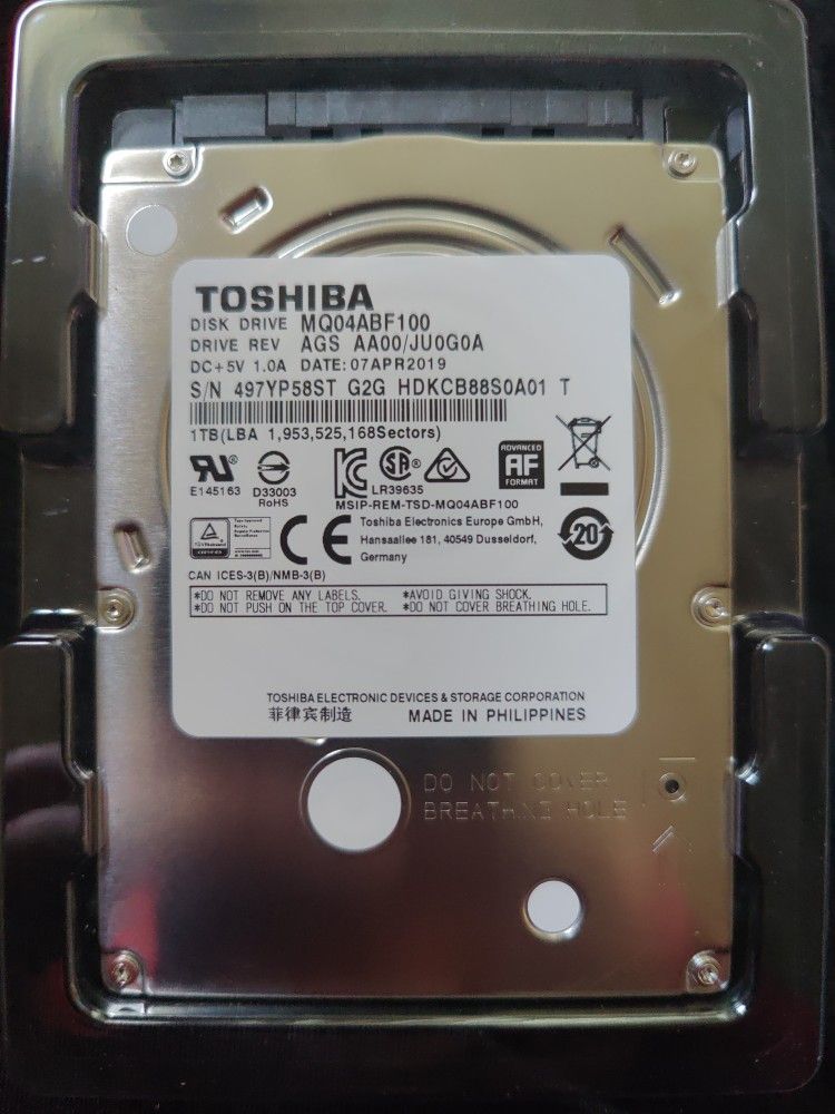 1TB HD For Laptop/PlayStation 4