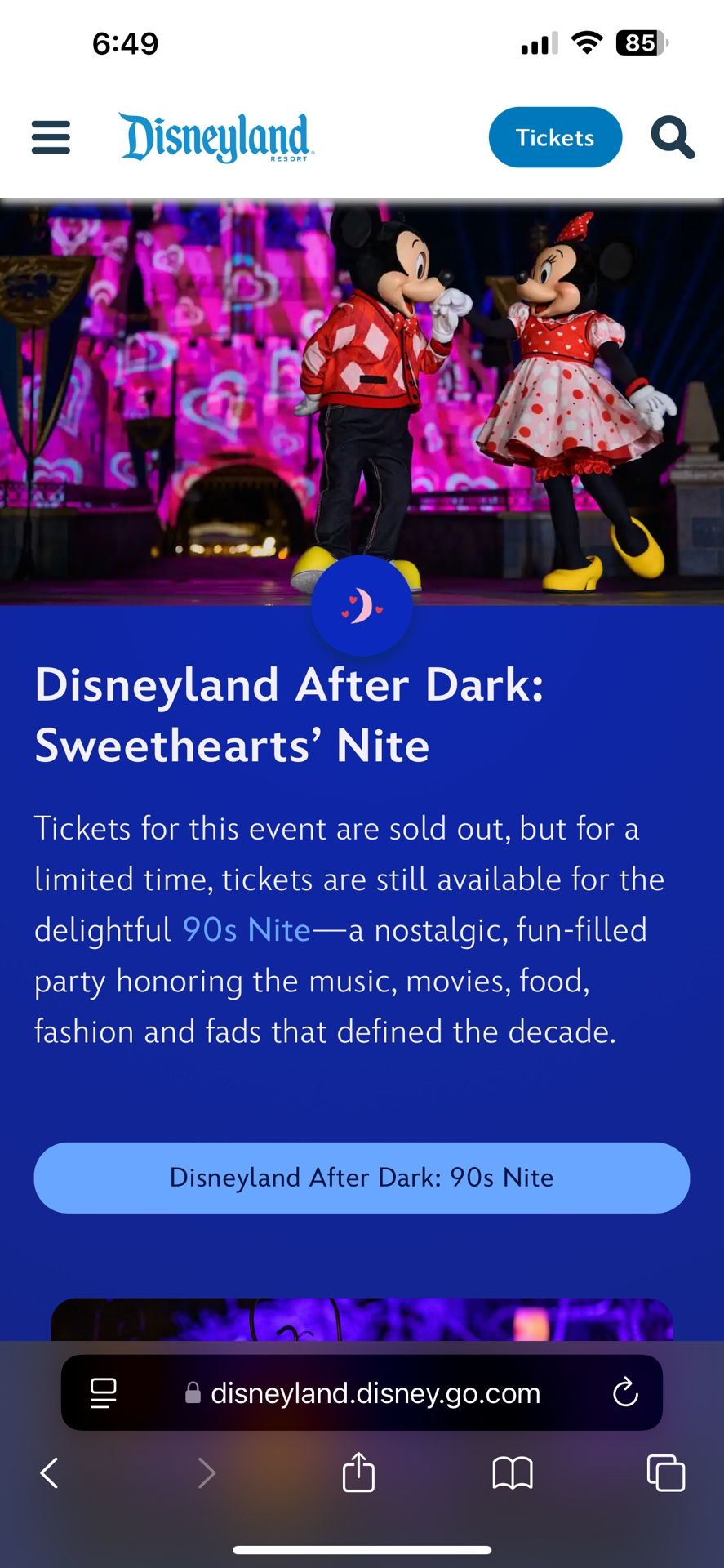 Disneyland After Dark: Sweethearts’ Nite 2025