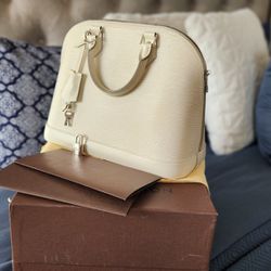 Louis Vuitton Ivory Epi Leather Alma PM Bag