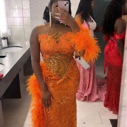 Orange prom dress