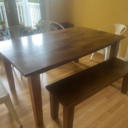 Crate and Barrel Dining Table and Bench