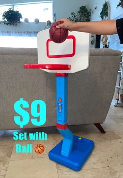 $9 Kids Basketball set with Ball 🏀 can be used and the pool see pics indoor/outdoor
